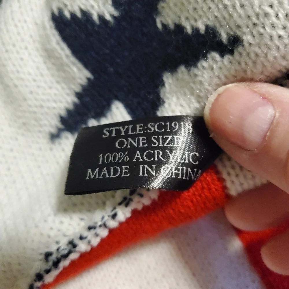 Angela & William Red, White & Blue Infinity Scarf, Unisex, Festive, 🇺🇸